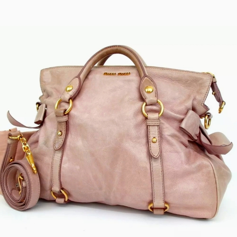 Authentic Miu Miu 197 2-Way Logo Hardware Handbag - image 1